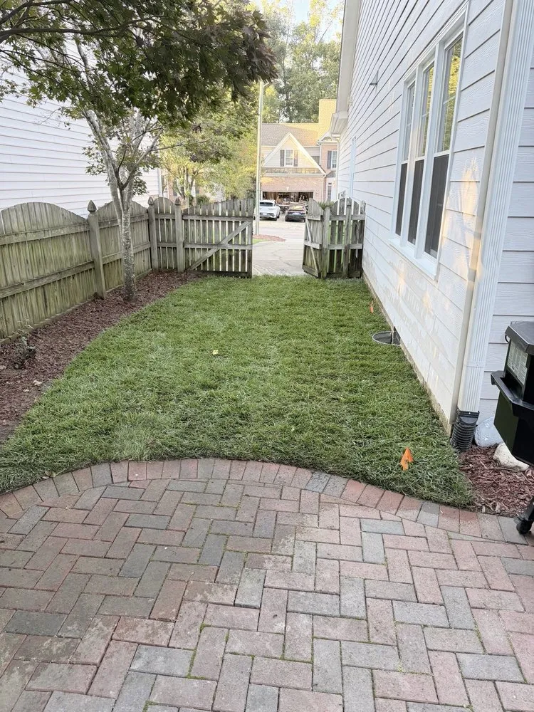 Custom landscape installation in Holly Springs, NC by Peak Sodding