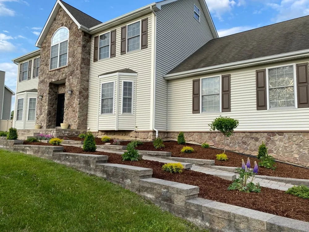 Custom garden landscaping in Goshen, NY by Perasco landscaping