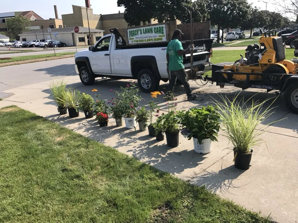 Top-rated outdoor landscaping in Buffalo, NY by Percy's Lawn Care and Son