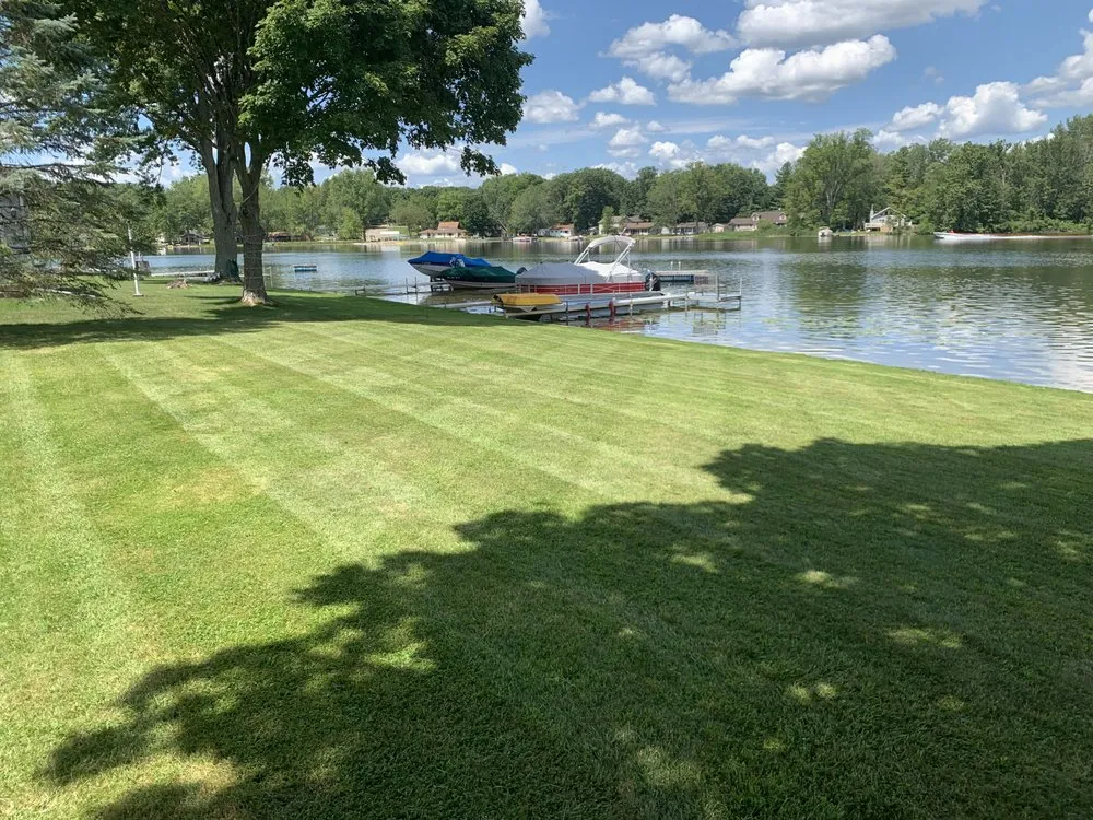 Affordable lawn mowing service with custom design in Coldwater, MI by Perfect Stripes