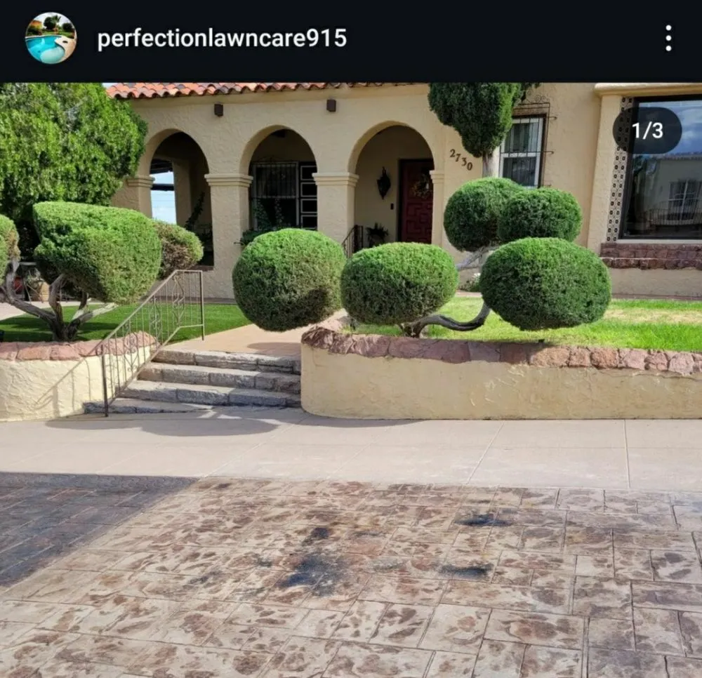 Custom landscape installation in El Paso, TX by Perfection Lawncare and landscaping