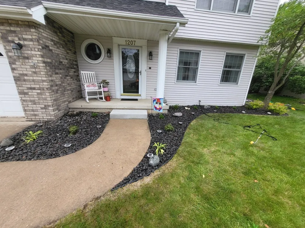 Custom garden landscaping in La Crosse, WI by Perrine Lawn Care Services