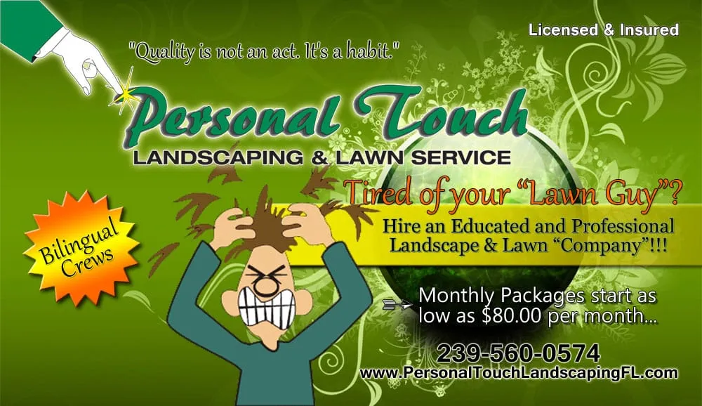 Professional residential landscaping experts serving Fort Myers, FL - Personal Touch Landscaping and Lawn Services