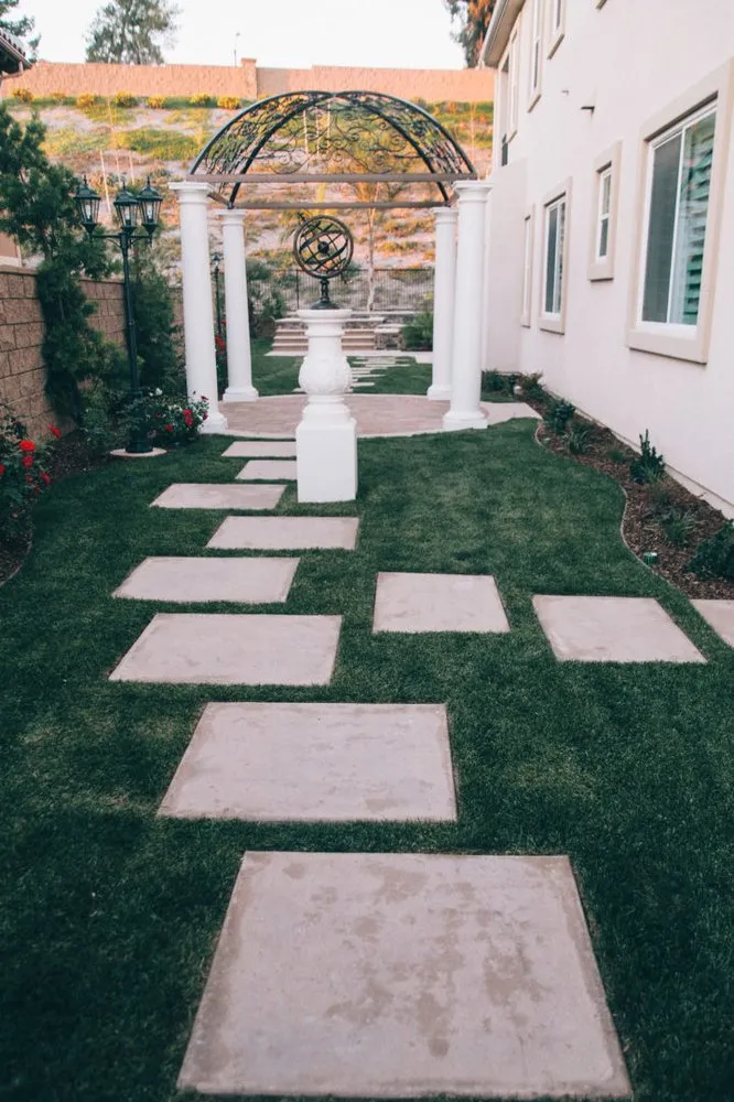 Custom garden landscaping with custom design in Chino, CA by Perspective Landscaping