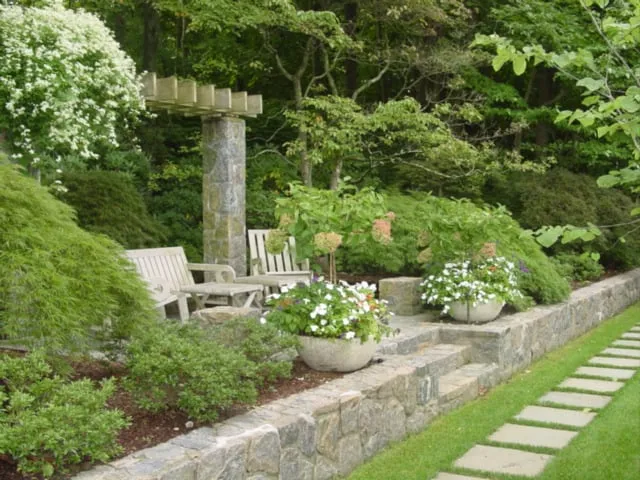 Professional garden landscaping for beautiful yards in Harrison, NY by Peter A Navarra Landscaping