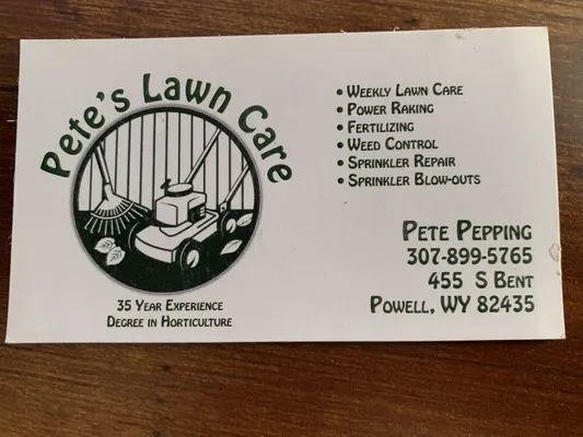 Pete's Lawn And Sprinkler Service