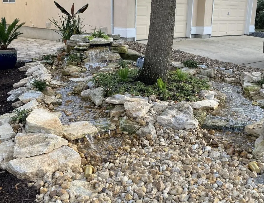 Custom garden landscaping for year-round maintenance across Schertz, TX - Peyton's Pond Services