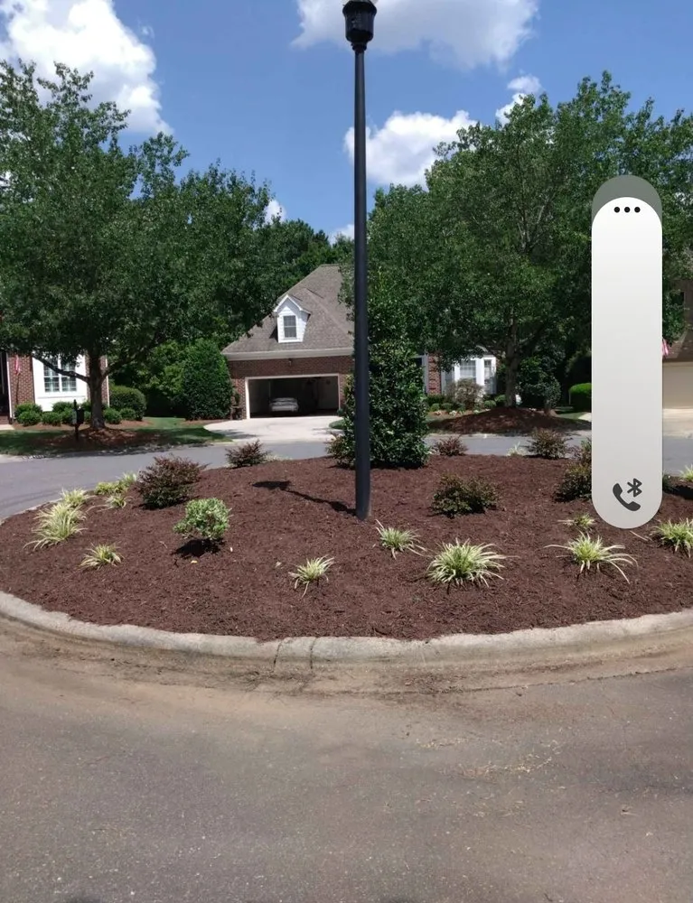 Professional landscape installation in Monroe, NC - Pine Needles