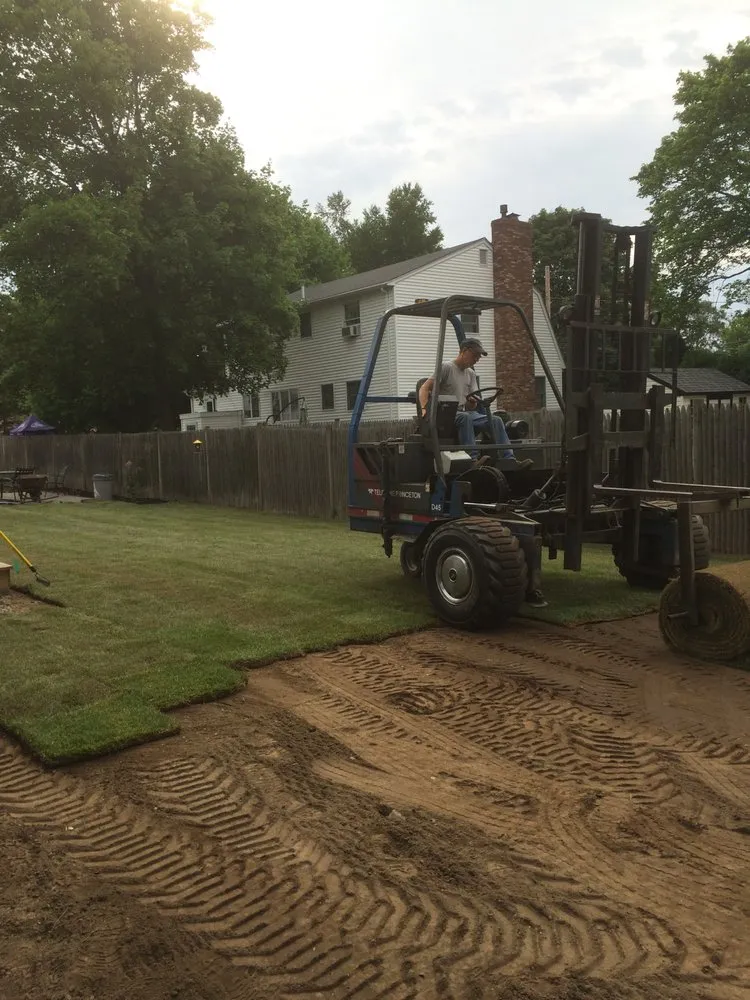 Local landscape installation in Billerica, MA by Pineau Landscape Construction