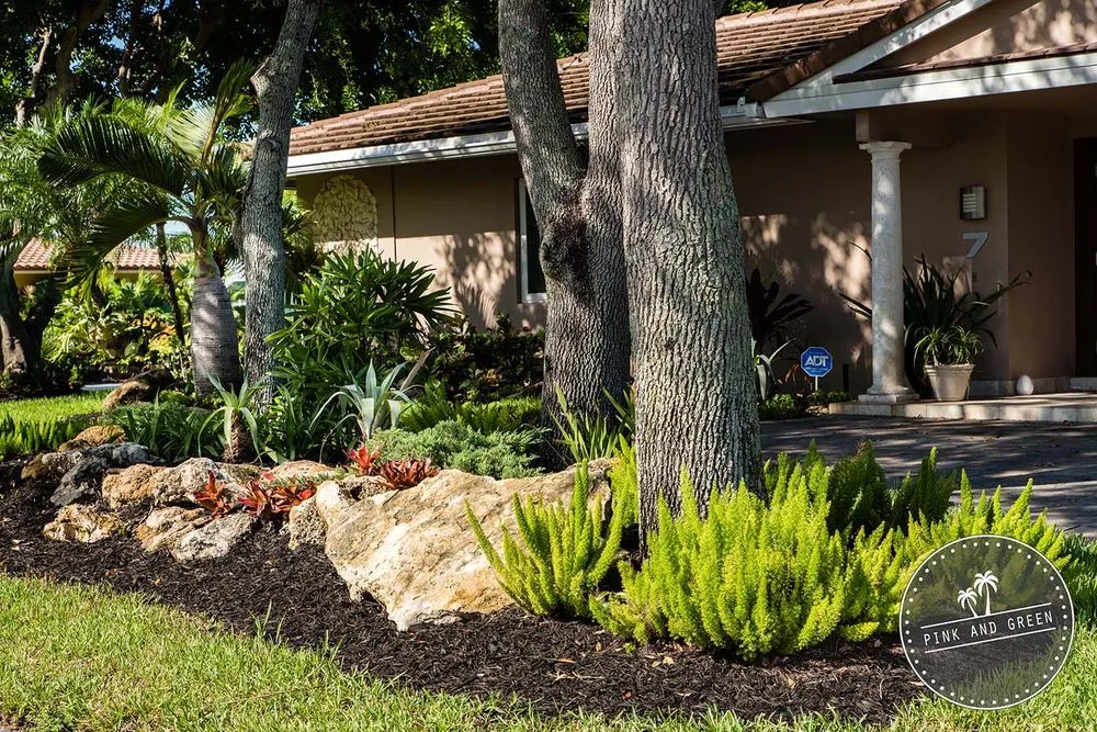 Affordable residential landscaping for year-round maintenance in Southwest Ranches, FL by Pink and Green Lawn Care and Landscape