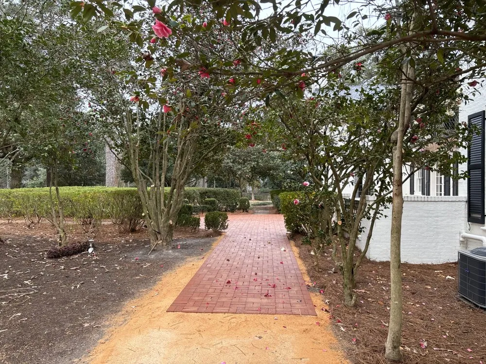Professional landscape installation with custom design across Columbia, SC - Pink Pelican Tree Service & Landscaping