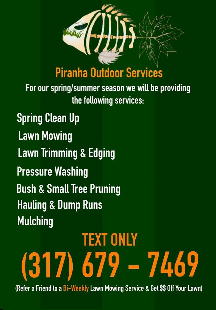 Professional lawn care service near you in Oaklandon, IN by Piranha outdoors services