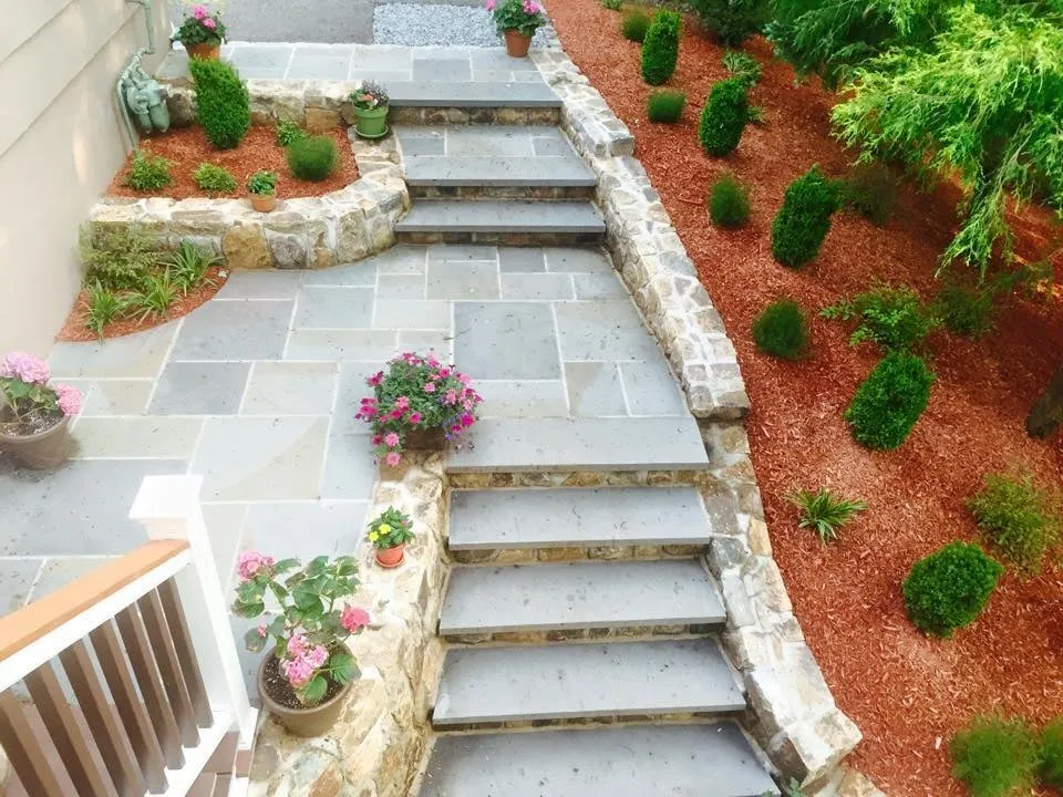 Custom landscape installation with custom design in Morristown, NJ by Pisani Nature Designs