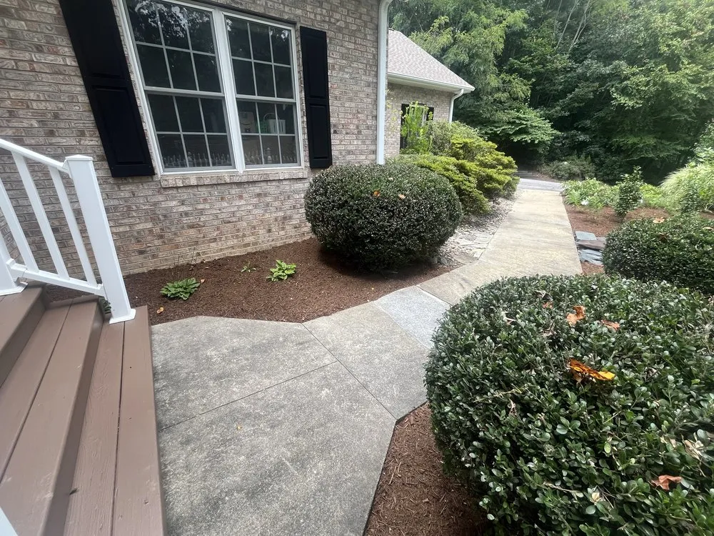 Custom outdoor landscaping in Weaverville, NC by Pitts Top Lawn Care