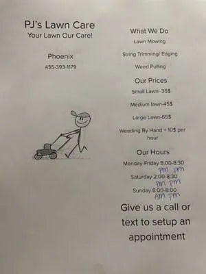 PJ’s Lawn Care Logo