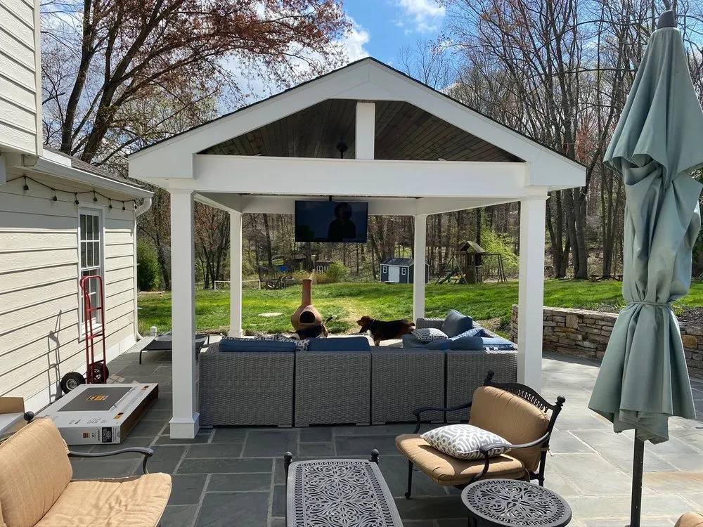 Custom garden landscaping with custom design in Springfield, PA by Plank Brothers Landscaping