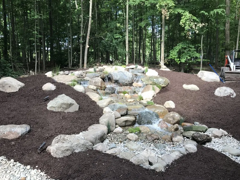 Custom residential landscaping in Caledonia, MI by Platinum Ponds & Landscaping