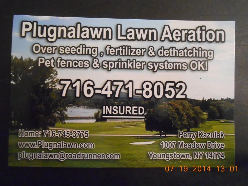 Professional lawn care service experts serving Youngstown, NY - Plugnalawn Lawn Aeration