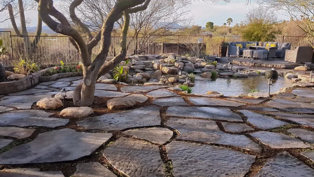 Local landscape installation in Tucson, AZ - Pond and Permaculture Design
