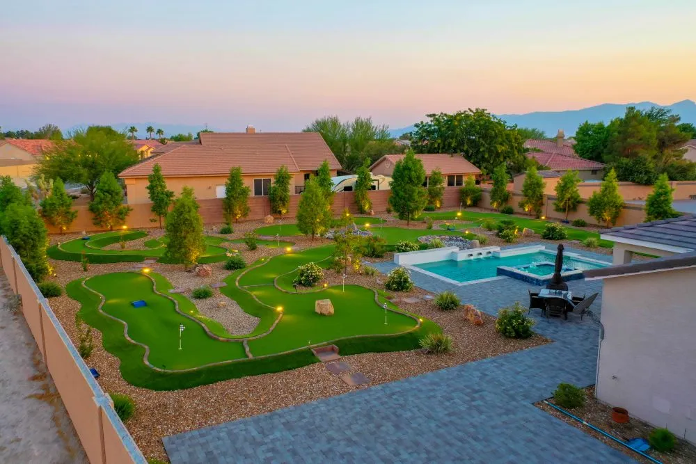Top-rated yard cleanup service with custom design in Las Vegas, NV by Pools