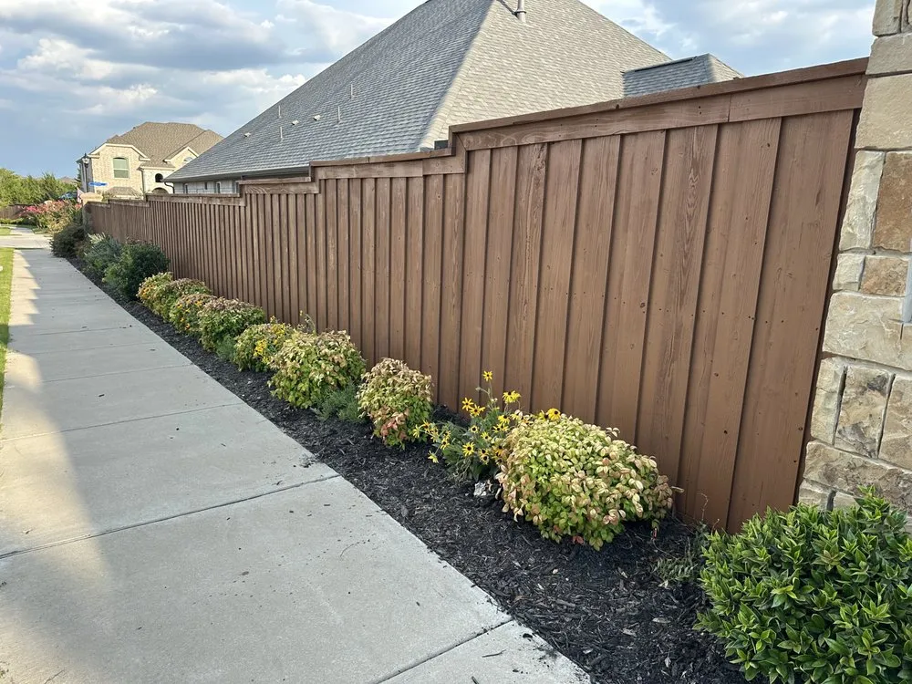 Custom landscape design in Garland, TX - Porch Fencing and Landscaping