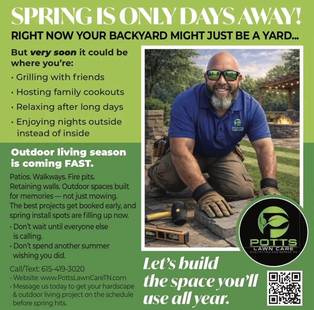 Reliable outdoor landscaping for beautiful yards across Eagleville, TN - Potts Lawn Care