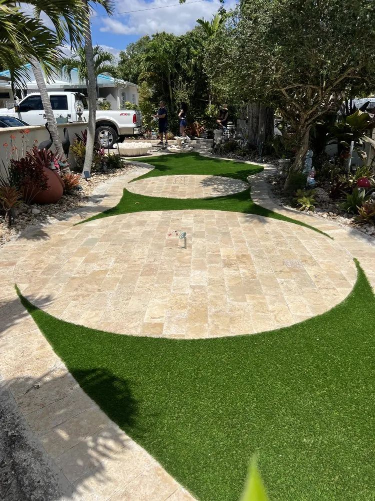 Custom landscape installation in Kendall, FL - Power One Industries