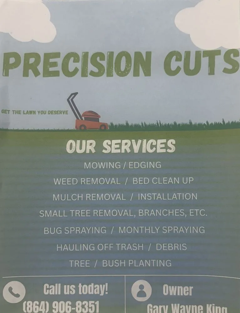 Affordable lawn mowing service in Greenville, SC by Precision Cuts