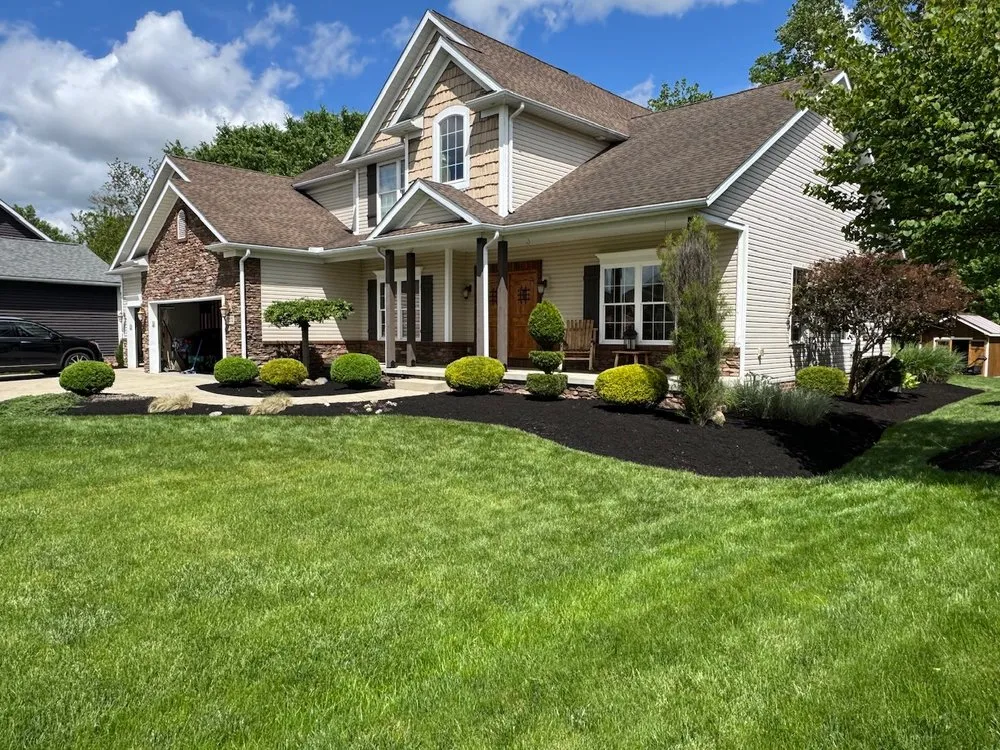 Custom outdoor landscaping for residential properties in New Philadelphia, OH by Precision Exterior Services
