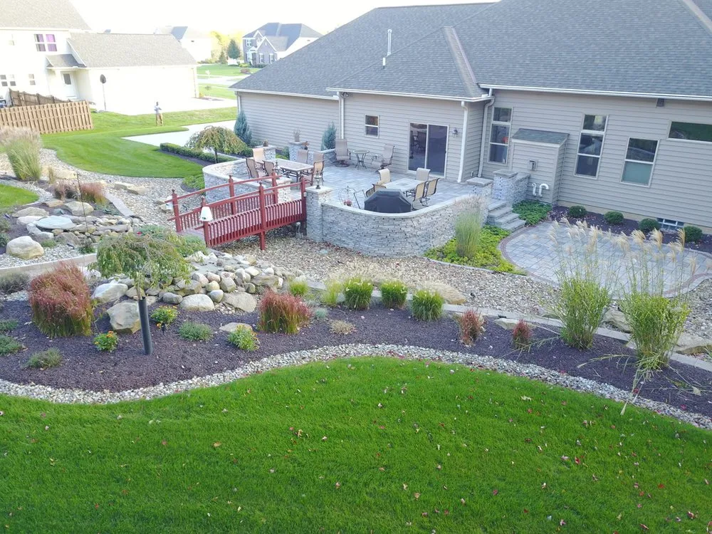 Custom landscape installation in North Royalton, OH by Precision Landscaping