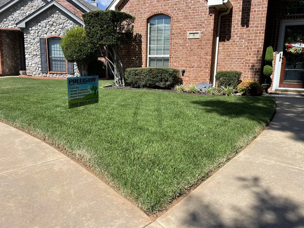 Affordable lawn mowing service for residential properties in Wichita Falls, TX by Precision Lawn & Tree