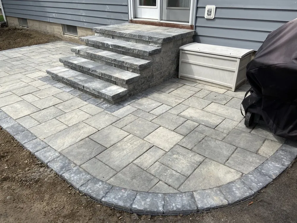 Affordable landscape installation in Baldwinsville, NY by Precision Pavers