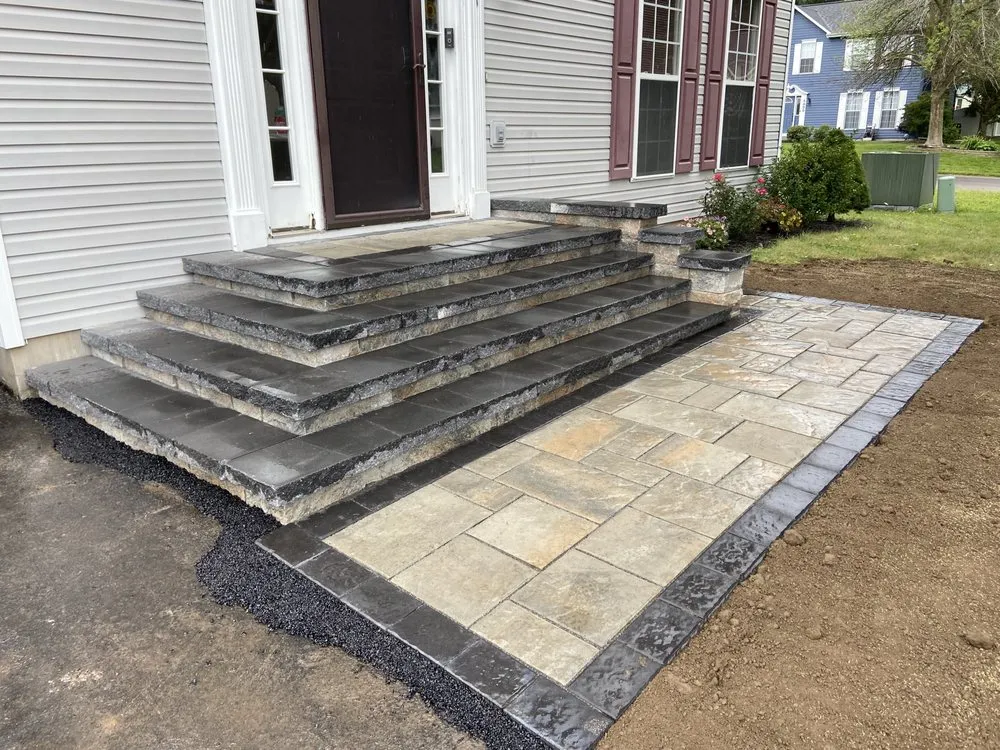 Professional landscaping services with custom design in Baldwinsville, NY by Precision Pavers