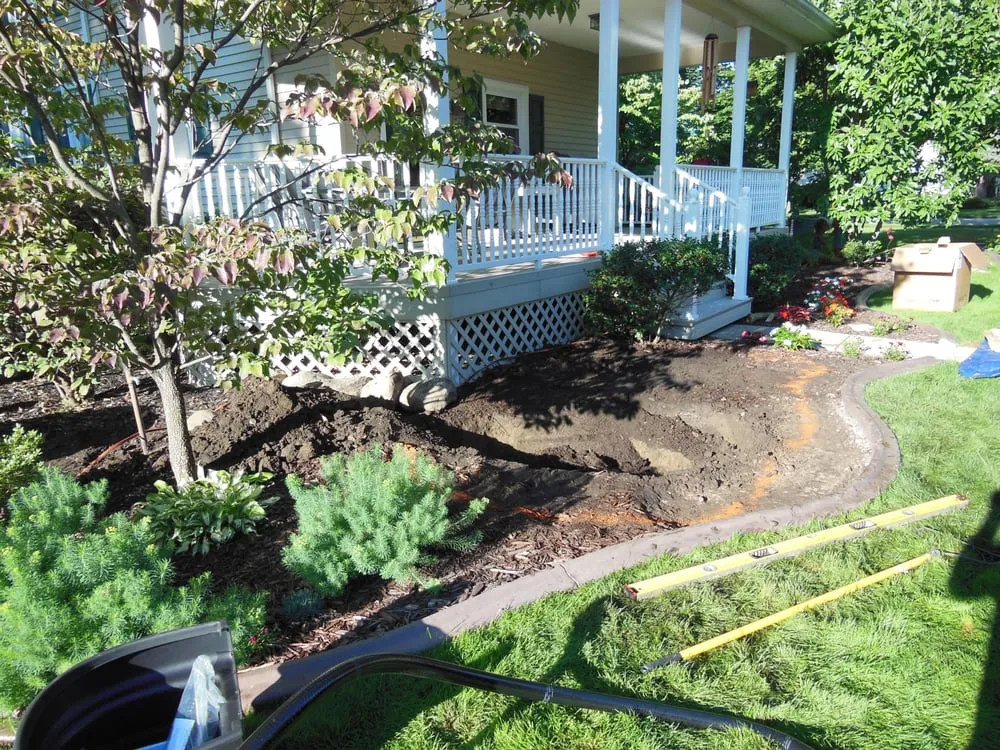 Custom landscape installation in Middlebury, IN by Premiere Aquascapes