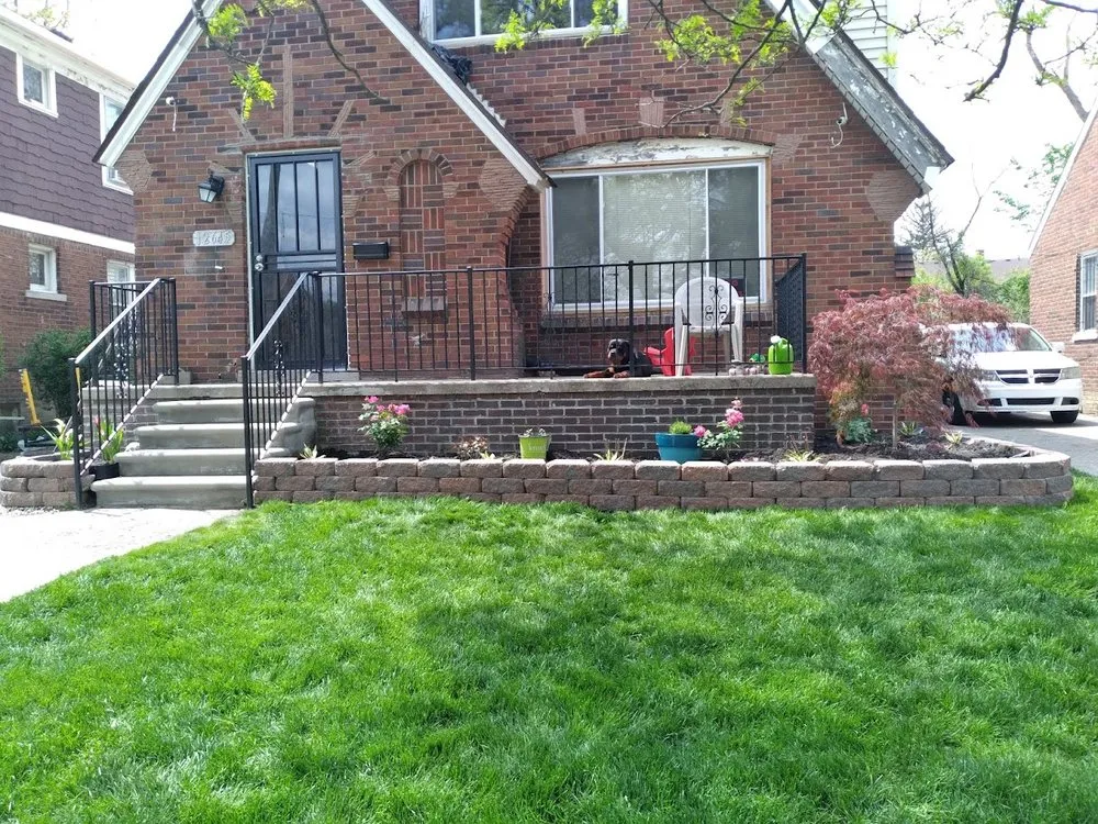 Custom garden landscaping with custom design across Detroit, MI - Prescott's Lawn & Snow Service