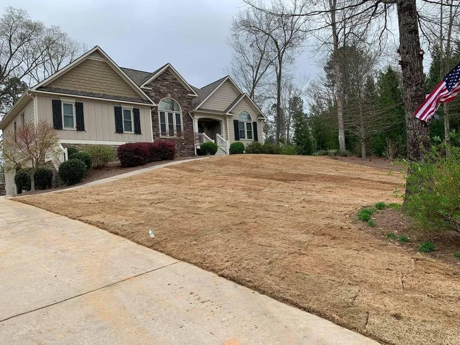 Custom residential landscaping in Cartersville, GA by Prestige Landscape Group and Sod Action