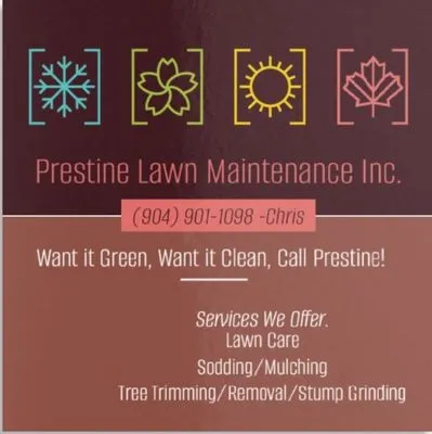Prestine Lawn Maintenance Logo