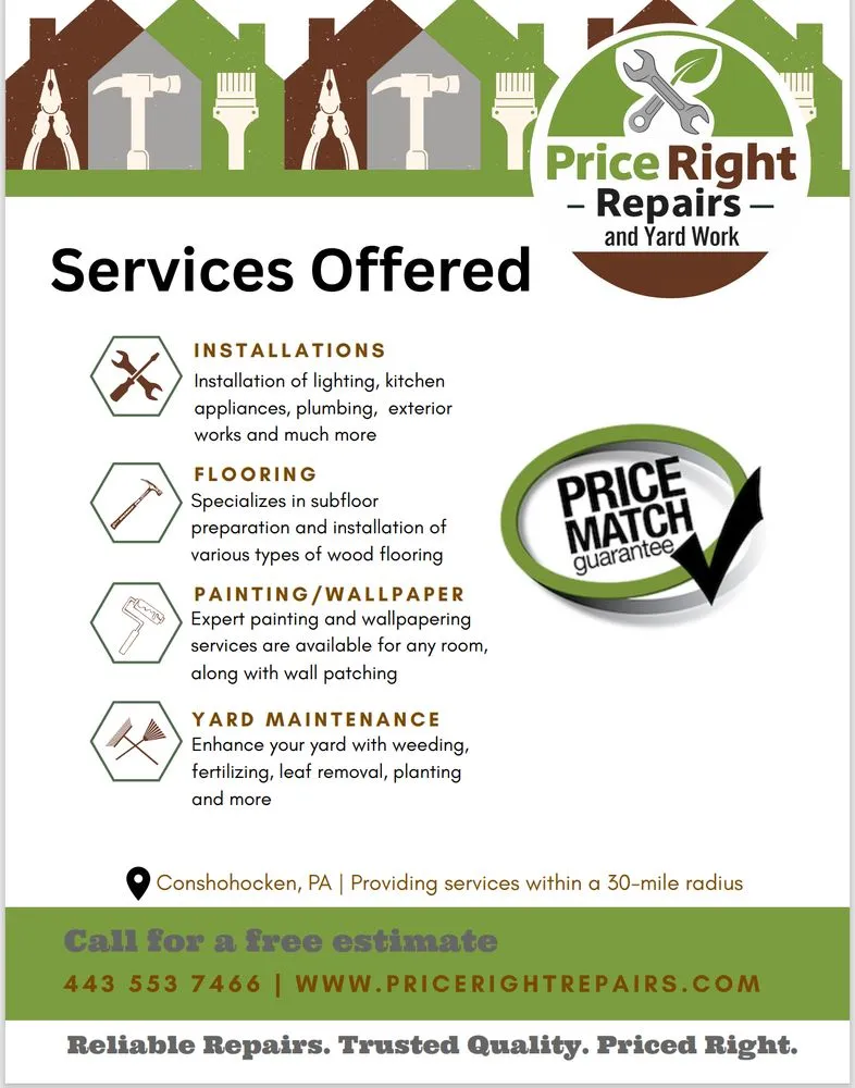 Top-rated lawn mowing service in Conshohocken, PA by Price Right Repairs