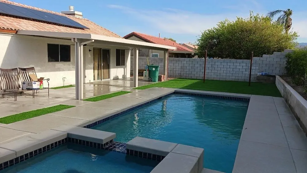 Professional lawn mowing service with custom design in Desert Hot Springs, CA by Pride Land Landscaping