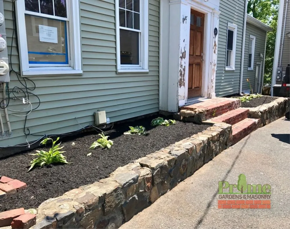 Professional landscape installation in Lynn, MA by Prime Gardens & Masonry