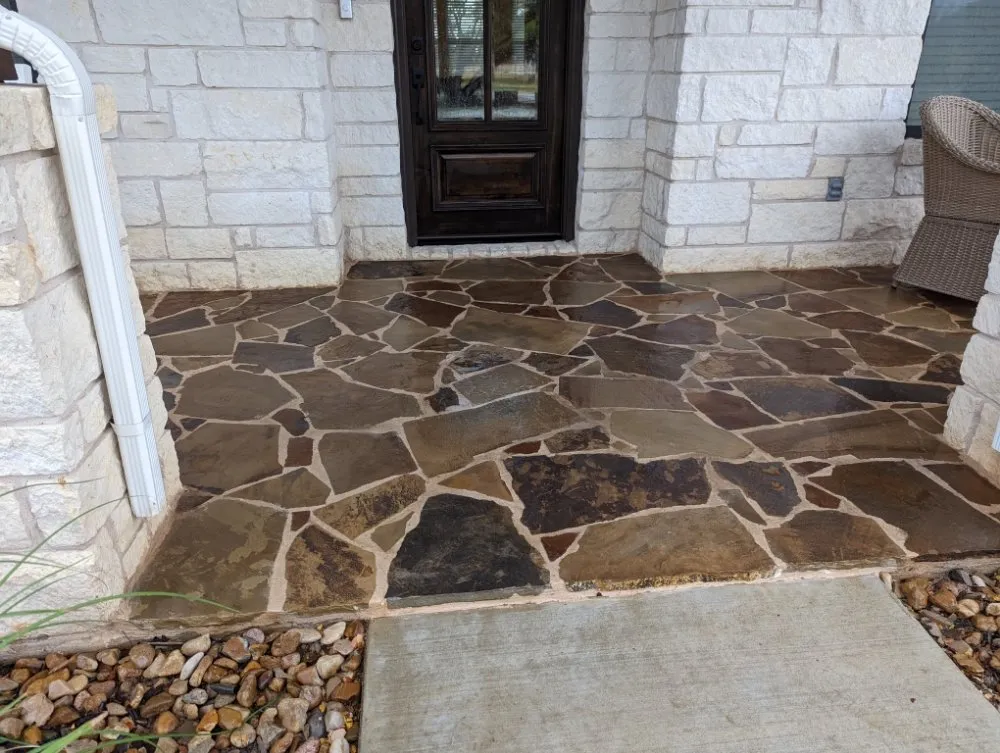 Professional landscape installation with custom design in Leander, TX by Primos Landscaping