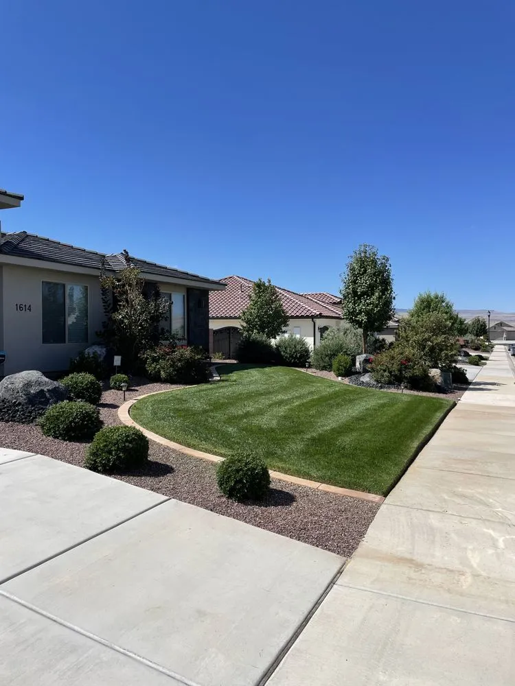 Reliable lawn mowing service in St. George, UT by Pristine Green