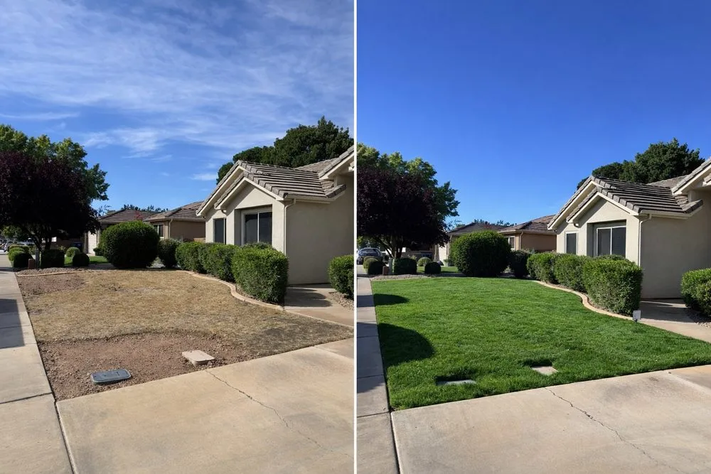 Affordable lawn mowing service with custom design in St. George, UT by Pristine Green