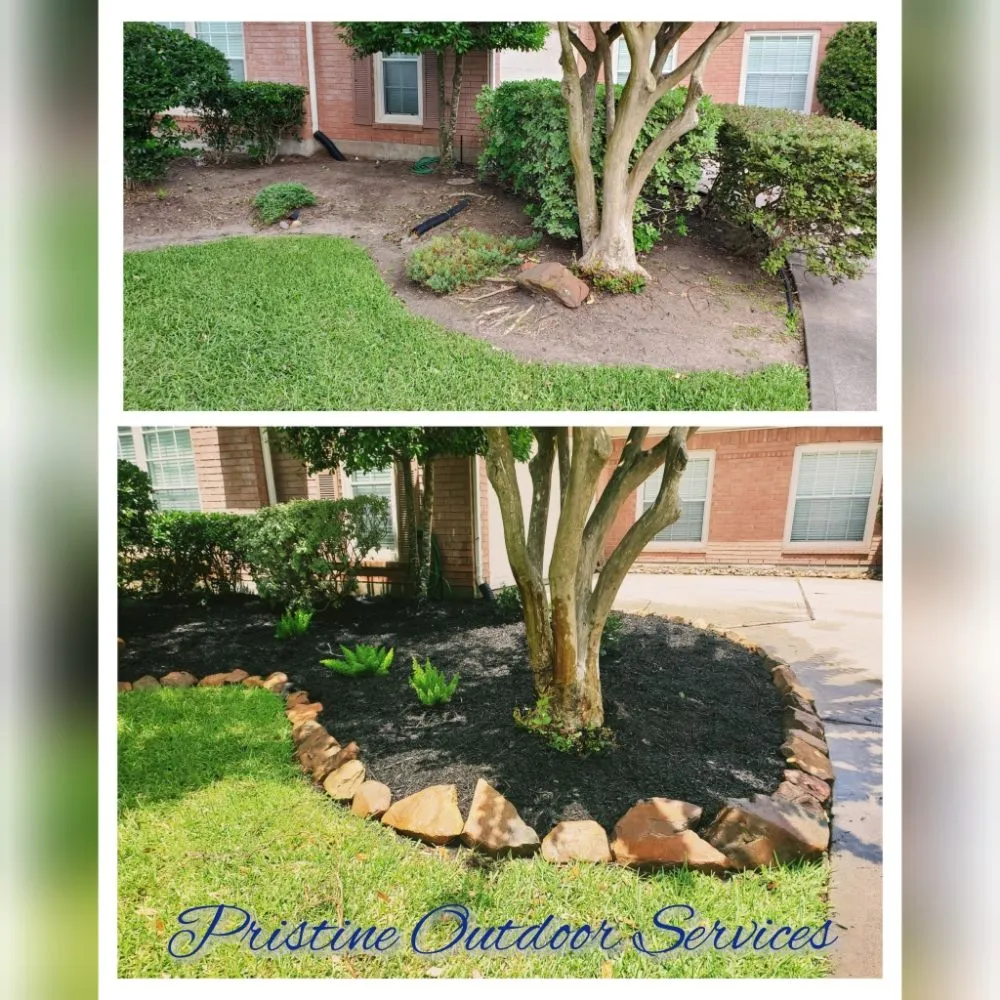 Custom landscaping services with custom design in Houston, TX by Pristine Outdoor Services