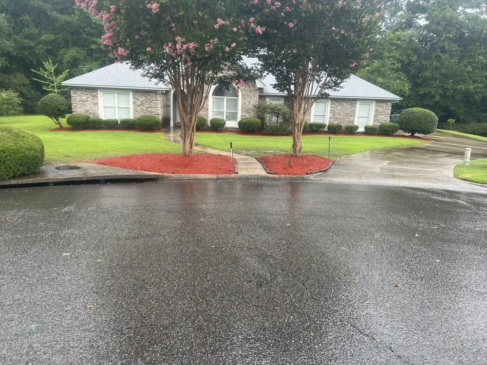 Custom landscape installation with custom design in Coker, AL by Pro Services Lawn Care & Maintenance