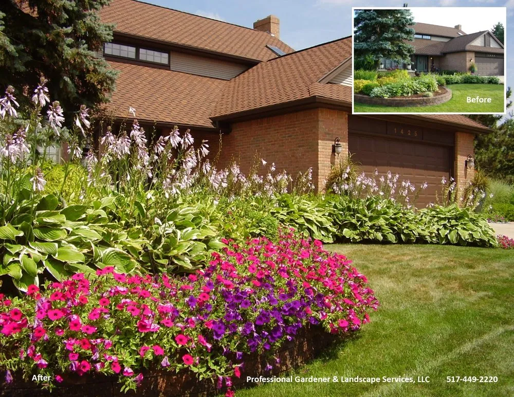 Expert garden landscaping in Dimondale, MI by Professional Gardener & Landscape Services