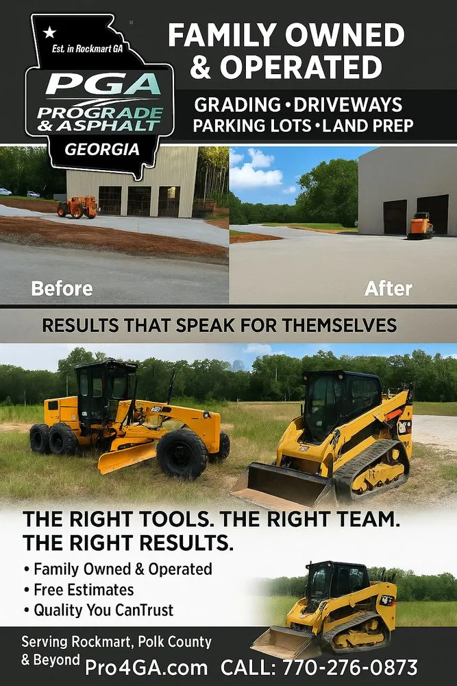 Affordable lawn mowing service experts serving Rockmart, GA - ProGrade & Asphalt