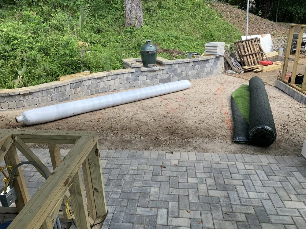 Custom landscape installation with custom design in Jacksonville, FL by Prolific Outdoor Services