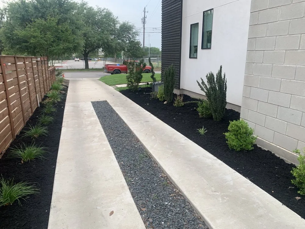 Custom yard cleanup service with custom design in Round Rock, TX by Prominent Services