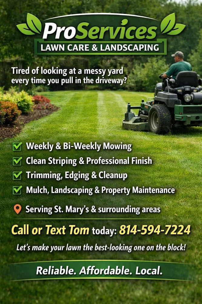 Custom outdoor landscaping for beautiful yards in Saint Marys, PA by ProServices